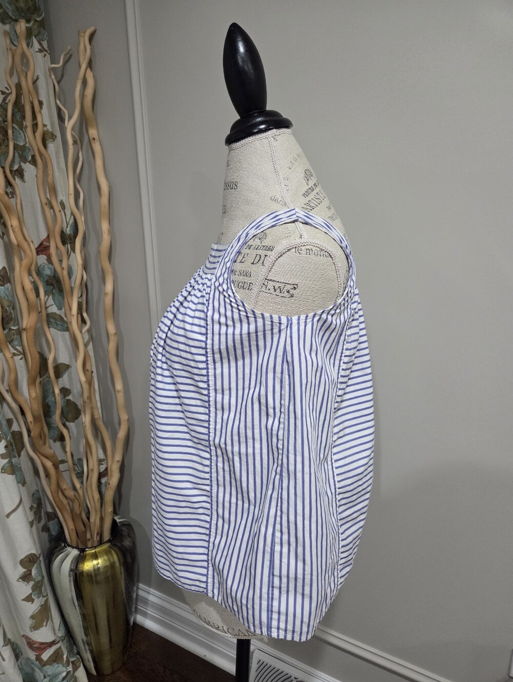 Victoria Beckham for Target Blue and White Striped Halter Camisole Sz.L - Picture 2 of 8